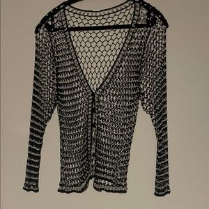 Black Mesh Women's Sweater